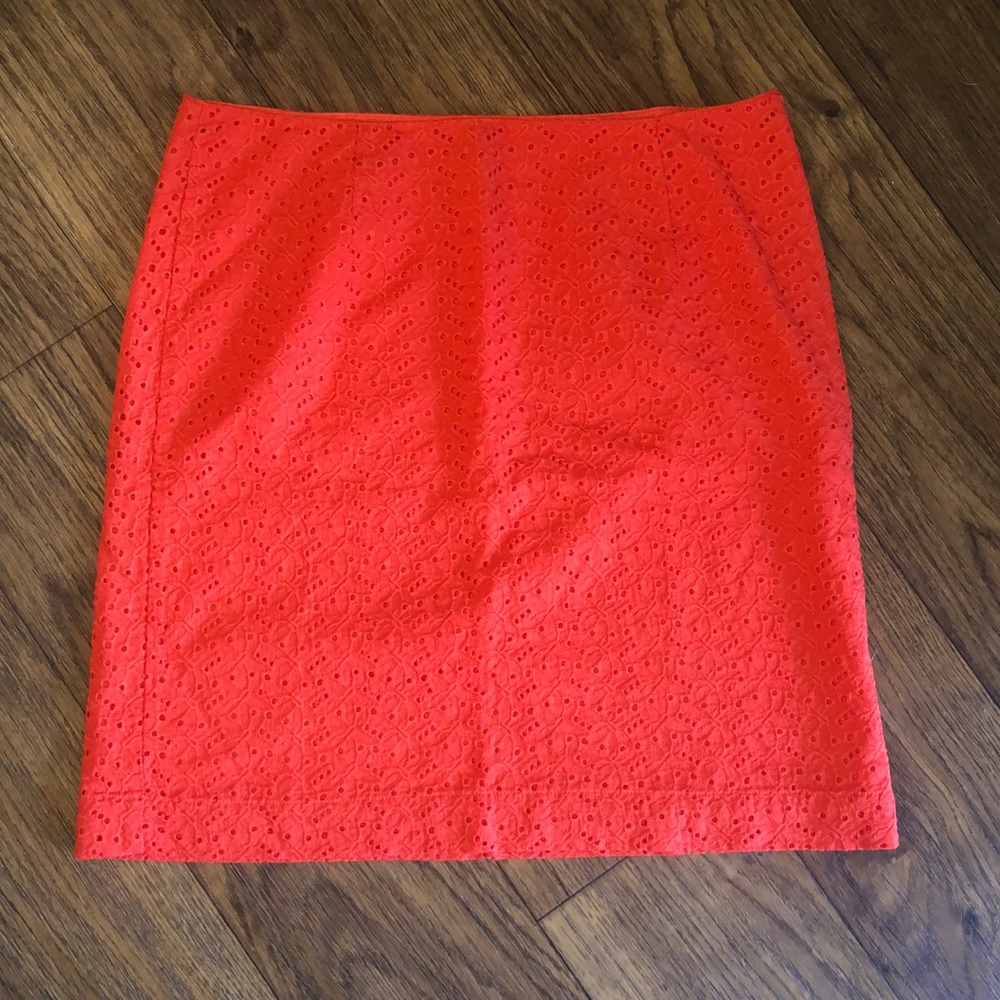 L.L. Bean Orange Eyelet Skirt Size 10
